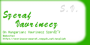 szeraf vavrinecz business card